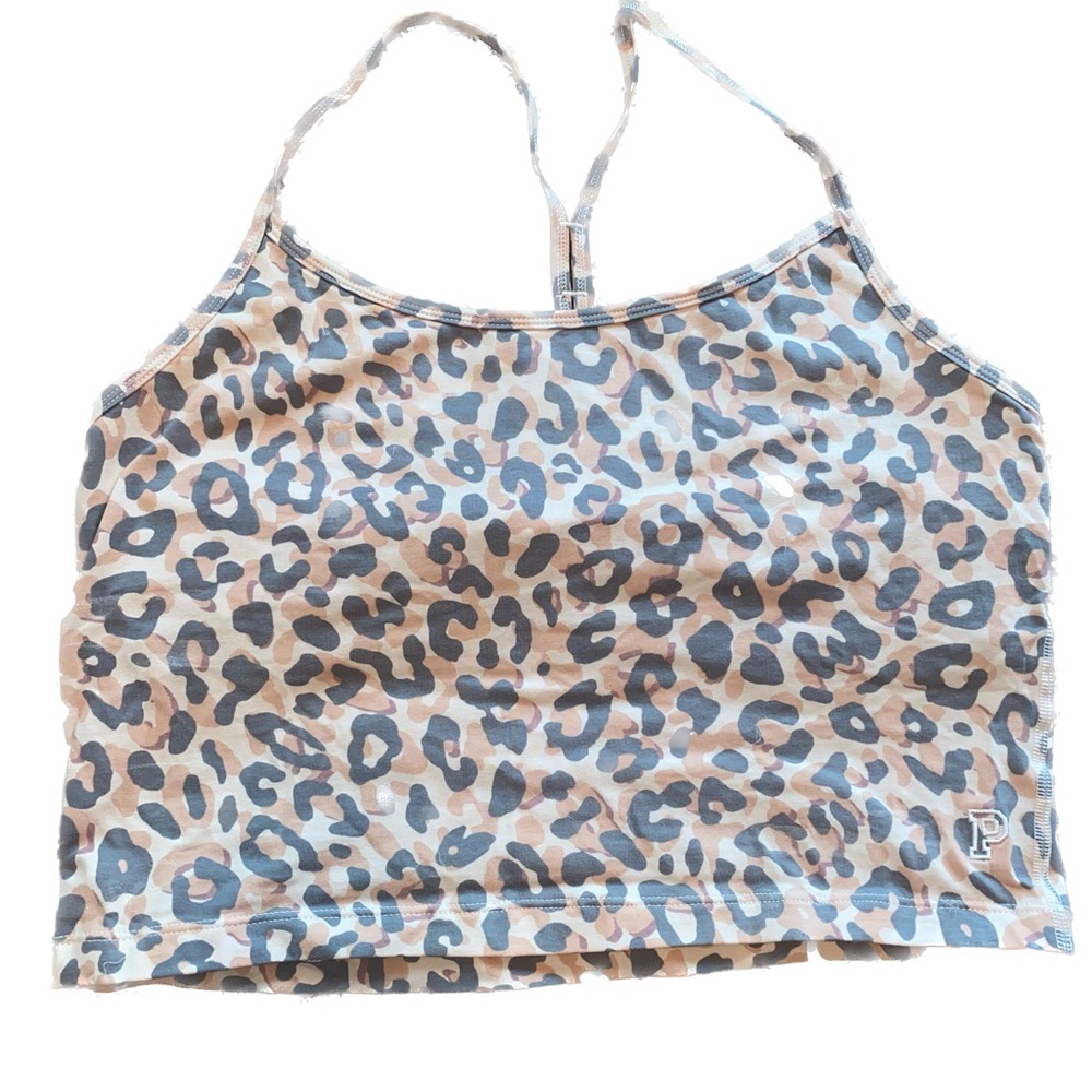 PINK leopard print Crop Tank